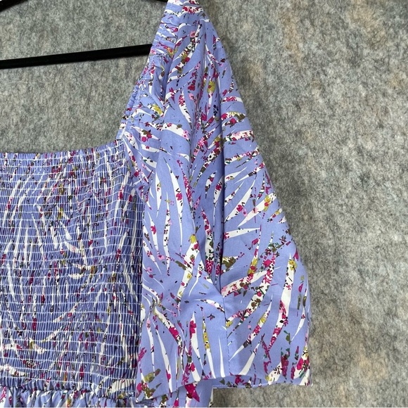 ELOQUII Elements Puff Sleeve Zebra Print Smocked Feminine Chic Boho Fun Dress - Picture 7 of 15